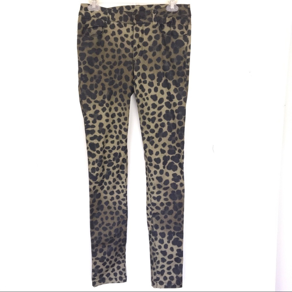 H & M Divided Green/Black Animal Print Jeggings